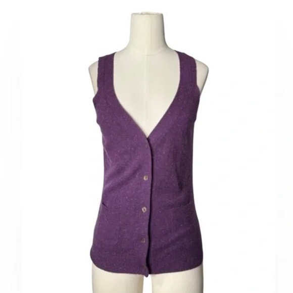 Trina Turk Tops - TRINA TURK | 100% Cashmere Button Down Purple Sleeveless Blouse